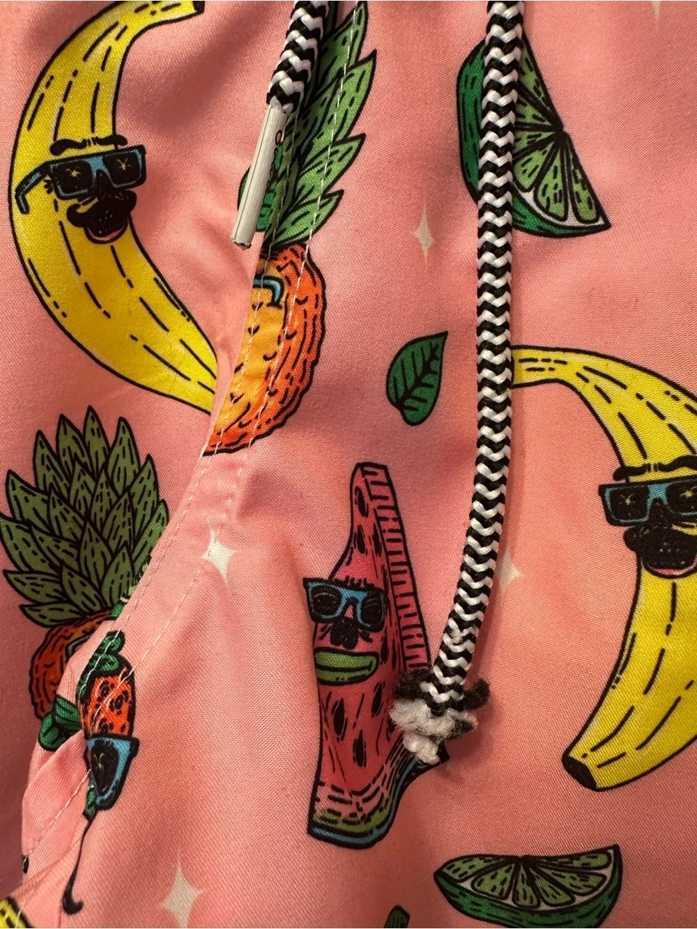 Boardies Apparel Pink Tropical Fruit Swim Trunks Men’s Large Funny Swim Shorts